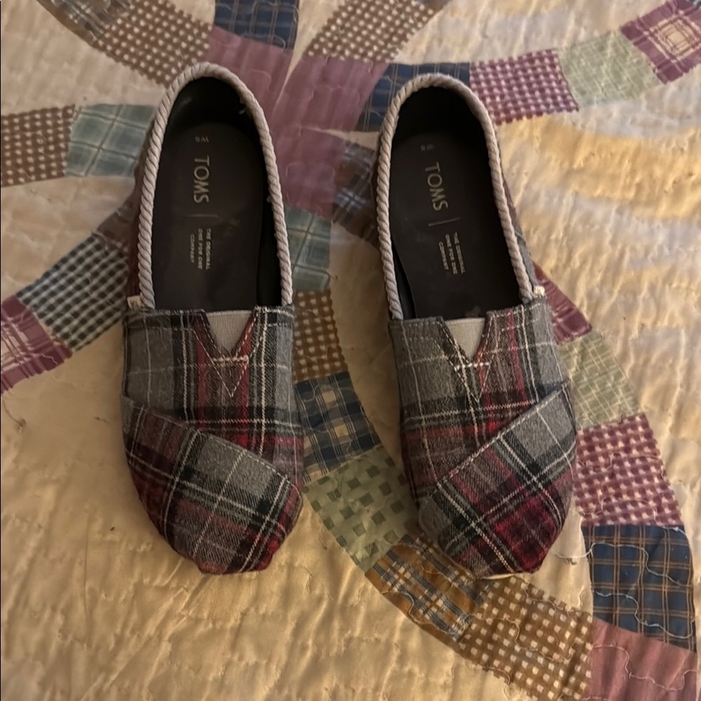 TOMS Plaid Slip-On Shoes